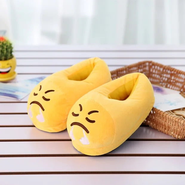 Angry Mood Emoji Slippers - Warm & Comfortable