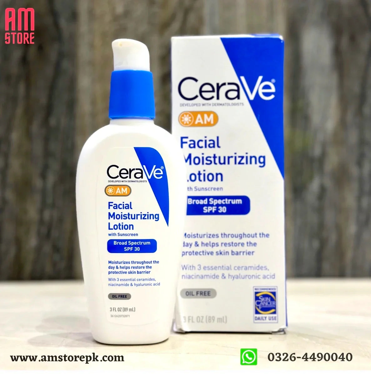 CeraVe AM Oil-Free Moisturizing Lotion SPF 30 – Hydrate & Protect