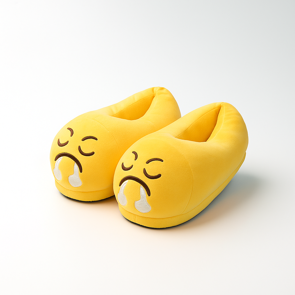 Angry Mood Emoji Slippers - Warm & Comfortable
